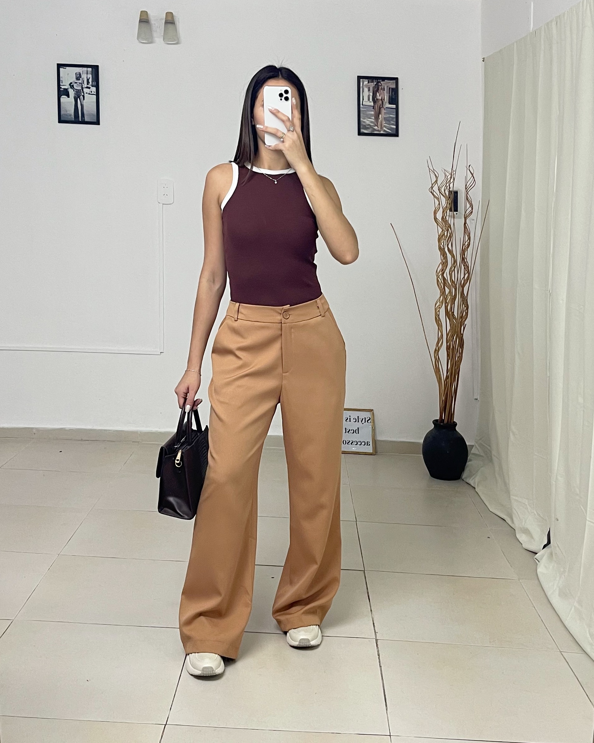 pant sastrero marron caqui