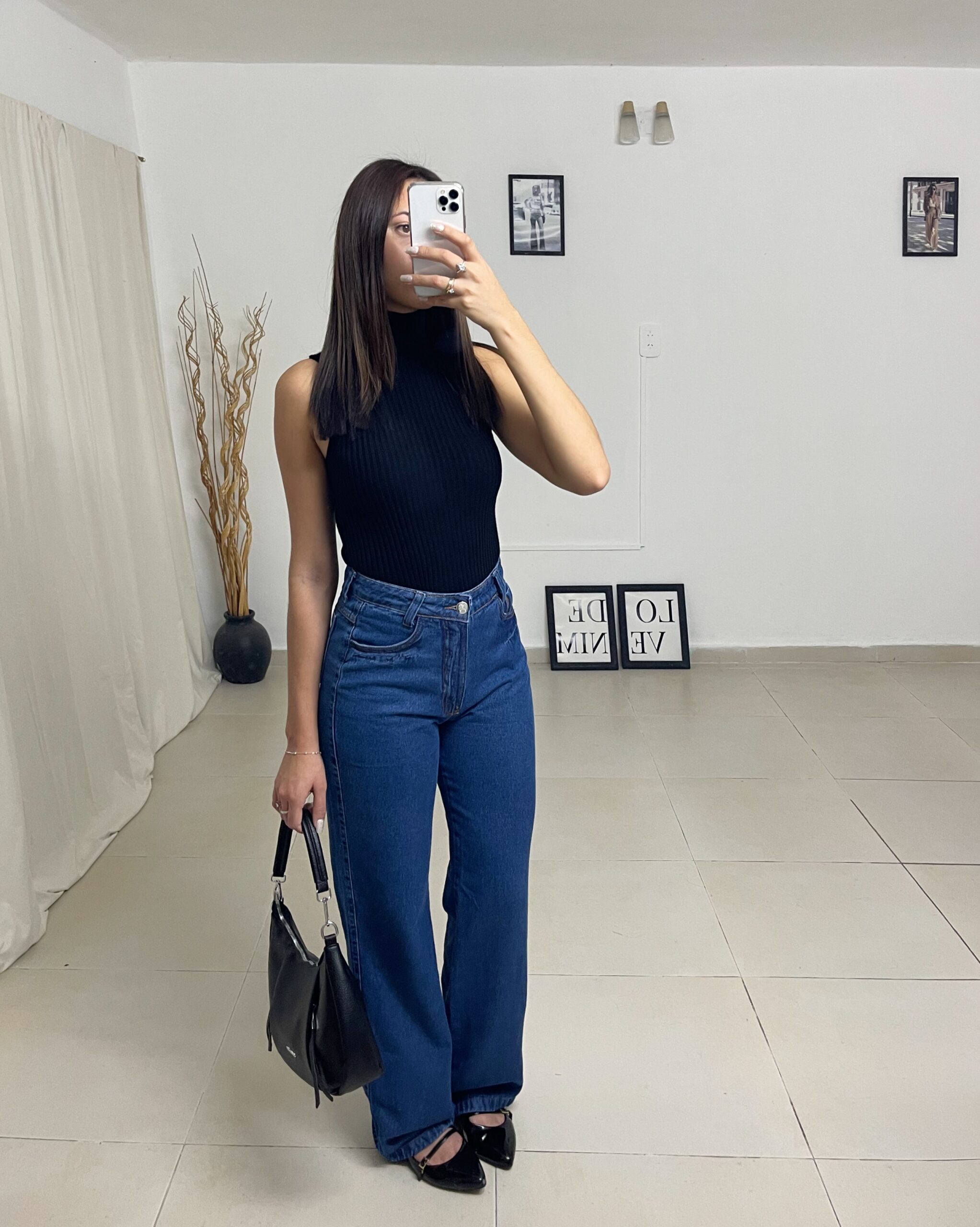jean wide leg blue rigido