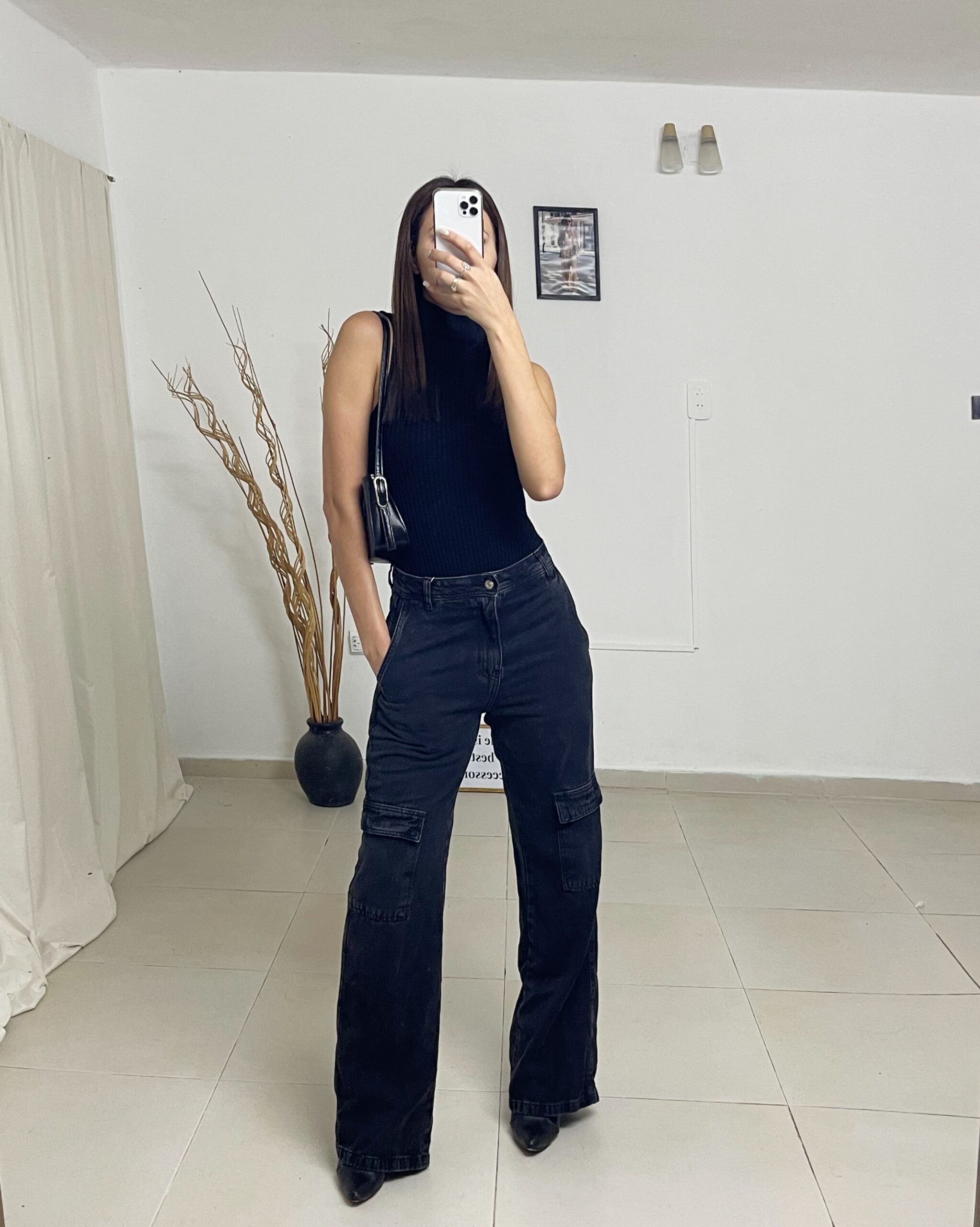 jean cargo black. importado