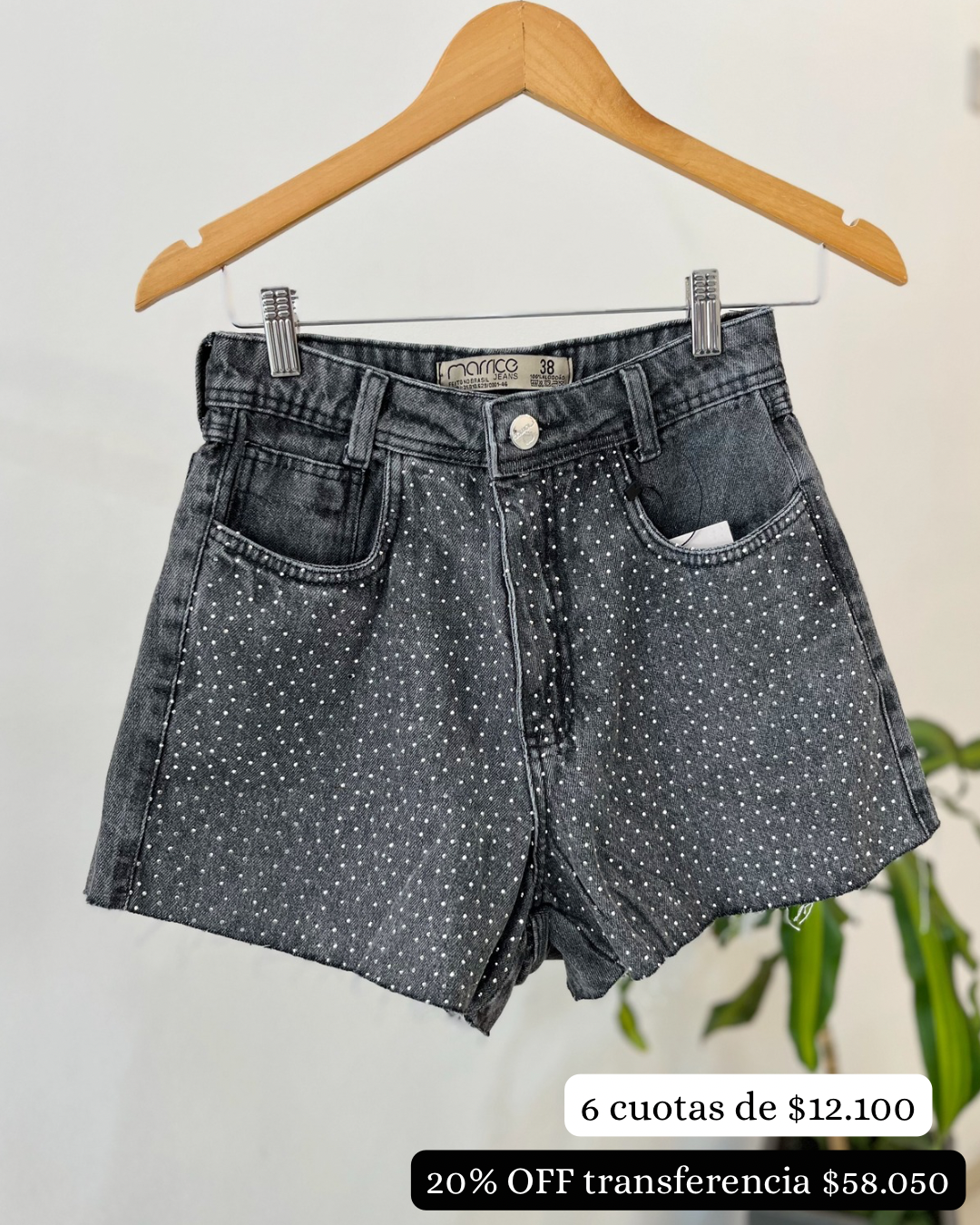 short rigido importado con brillos