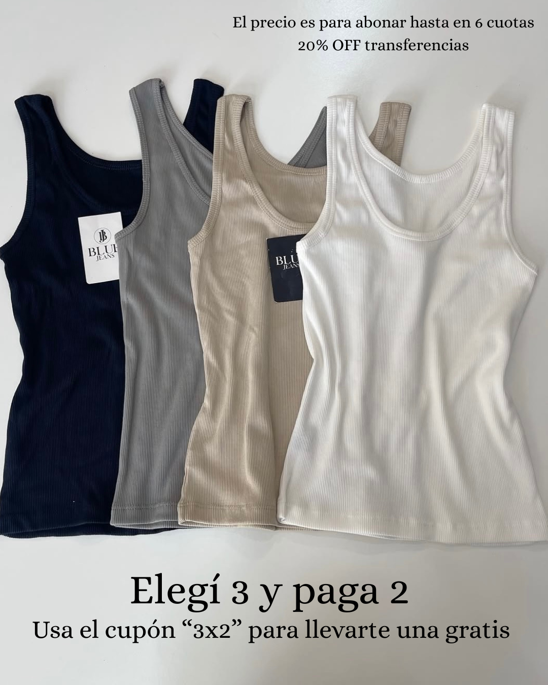 musculosa morley algodon premium, al cuerpo